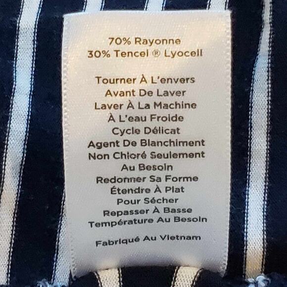 Talbots Cardigan Sweater Terry Knit Blue White Womens Plus Size 3XP Open Front - Picture 5 of 12